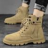 Men's Works Boots Anti-slip Waterproof Male Sneakers Desert Tactical Boots Outdoor Travel Wear-resistant Man Shoes