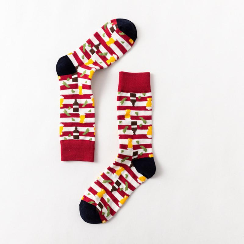 Модные мужские носки, красочные деловые свадебные носки в британском стиле, летние хлопковые носки для экипажа