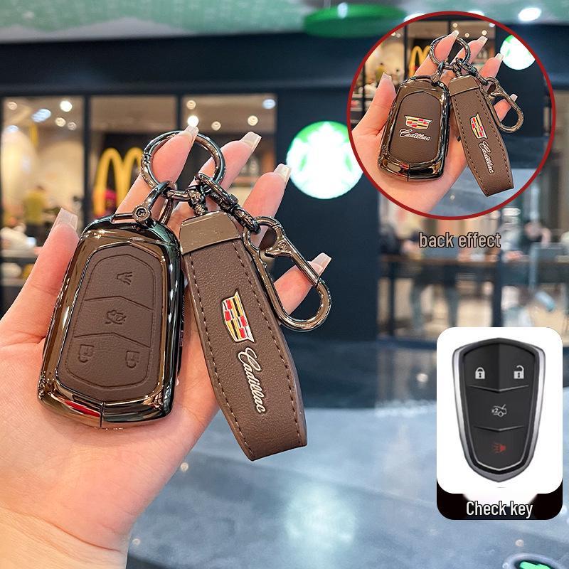 2025 Cadillac XT5 Key Case: Metal Leather Shell for CT5/CT4/CT6/XT4/GT4 Models