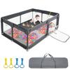 BQKOZFIN Baby Circle Rectangular Compact with Door Large Playpen Baby Playpen Suction Cup Mesh Type Washable Storage Bag Included Indoor and Outdoor