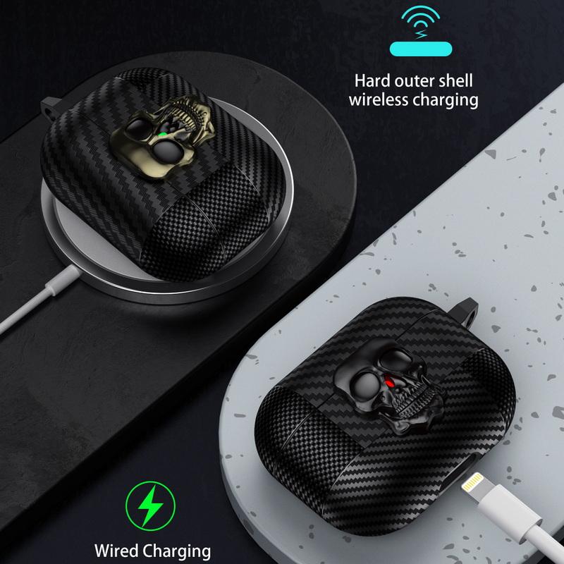 Чехол для наушников с текстурой карбона для AirPods 4-го поколения Pro 3 2, Чехол для Bluetooth-гарнитуры AirPods Pro 3 2, Беспроводной зарядный кейс для наушников с брелоком