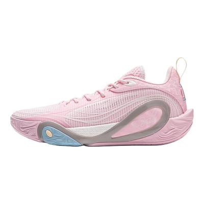 Li Ning Wade DLO 1 Синтетическая кожа Дышащие Упругие Низкие Баскетбольные кроссовки Мужские Мягкие Вишневый Розовый ABPV009-10