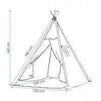Tipi tente pour enfant en coton SPRINGOS - Noir - 160x120x100 см - вкл. 2 куссенса