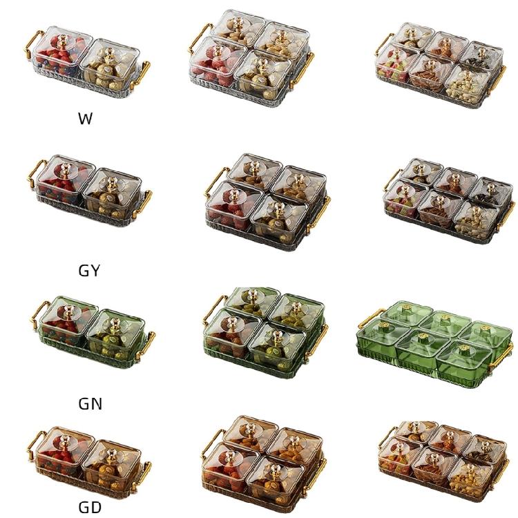 Nonslip Divided Snacks Fruit Tray With Lid Snacks Fruit Tray Removable Snacks Platter Candy Storage Box Easy to Use