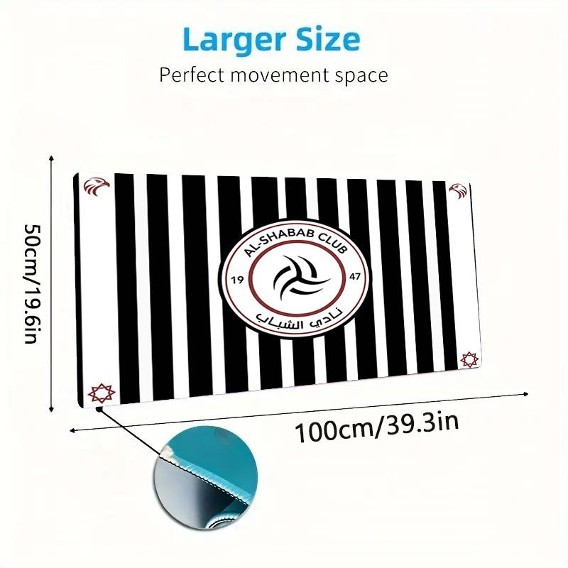Al Shabab Club Color Mouse Pad Large Gaming Table Cushion Non-slip Laptop Tablet Big Mousepad XXL Mat Mini PC Playmat With Lock edge