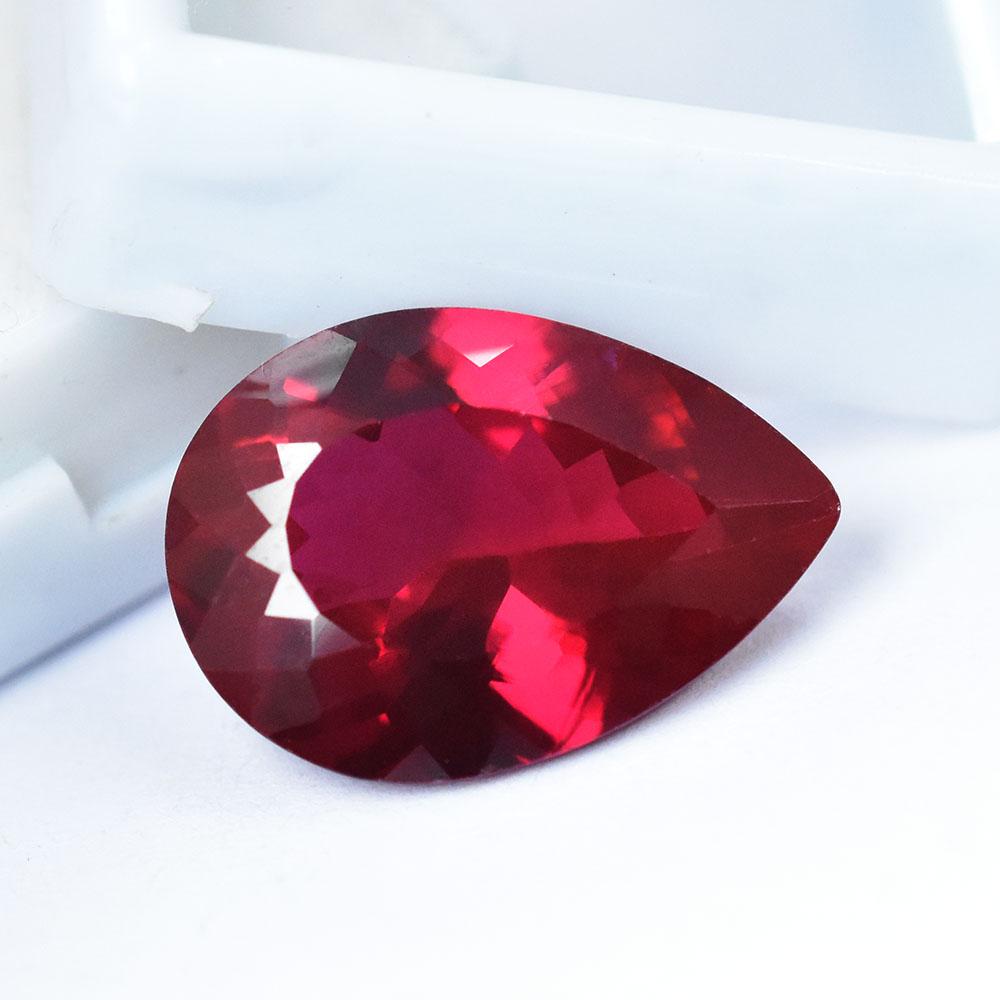 Natural Red Ruby Loose Gemstone Pear Shape 13 ct July Birthstone for Jewelry Making and Crafts