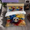 Romania Football Pattern 3 Pieces Bedding Set Soft Microfiber Duvet Cover with Pillow Cases for Bedroom