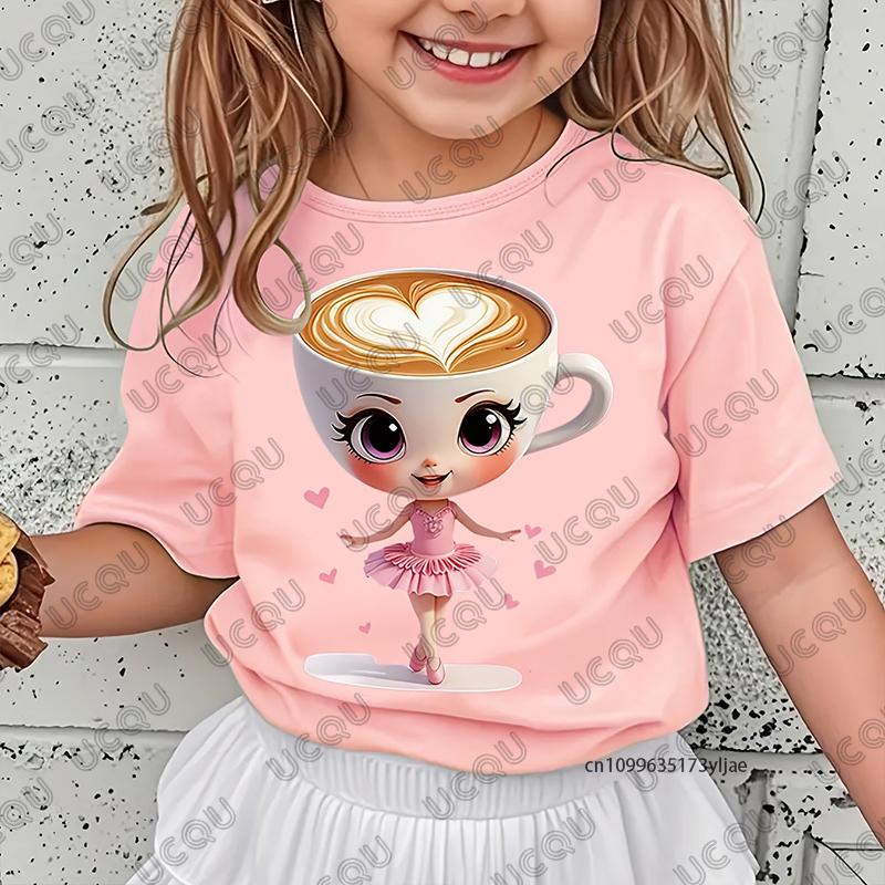 Cappuccina Funnu Italian Brainrot Meme Cotton Children Tshirt Summer Short Sleeve Tees Boys and Girls Clothes Casual Kids Tops