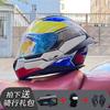 ECE/GB Certified Full Face Motorcycle Helmet With Bluetooth Intercom Men Women Use Large Rear Wing Stylish Design