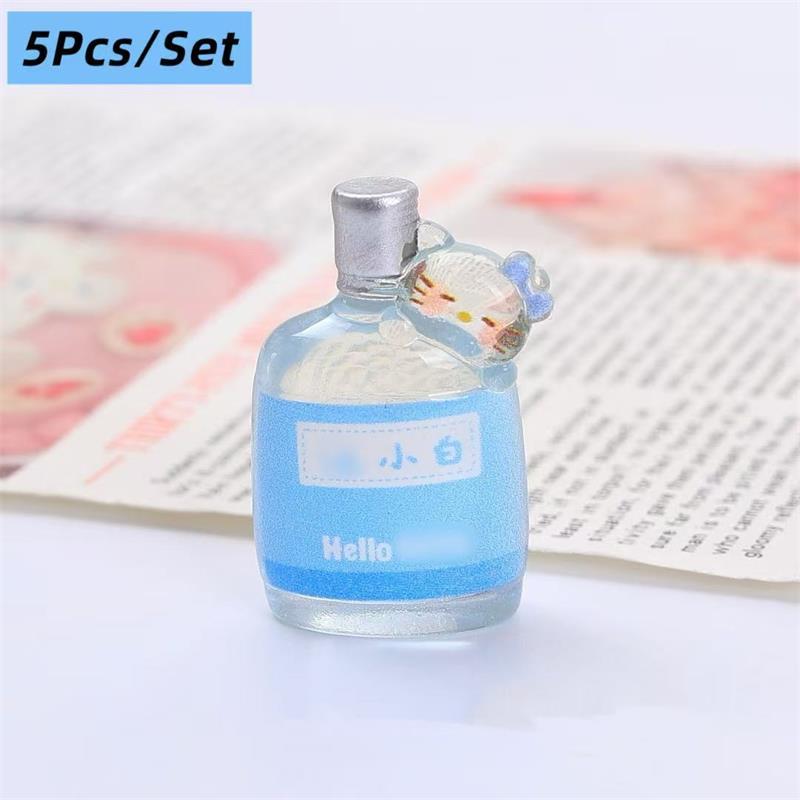 5 шт. Миниатюры для кукольного домика Модели бутылок для напитков Hello Kitty Кт Микроландшафтные украшения Декор Игрушки для ролевых игр DIY Аксессуары