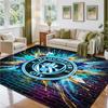 Manchester City Design Crystal Velvet Rug Soft Decorative Mat for Bedroom Entrance