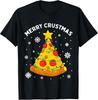Festive Pizza Christmas Tree T-Shirt for Kids and Adults