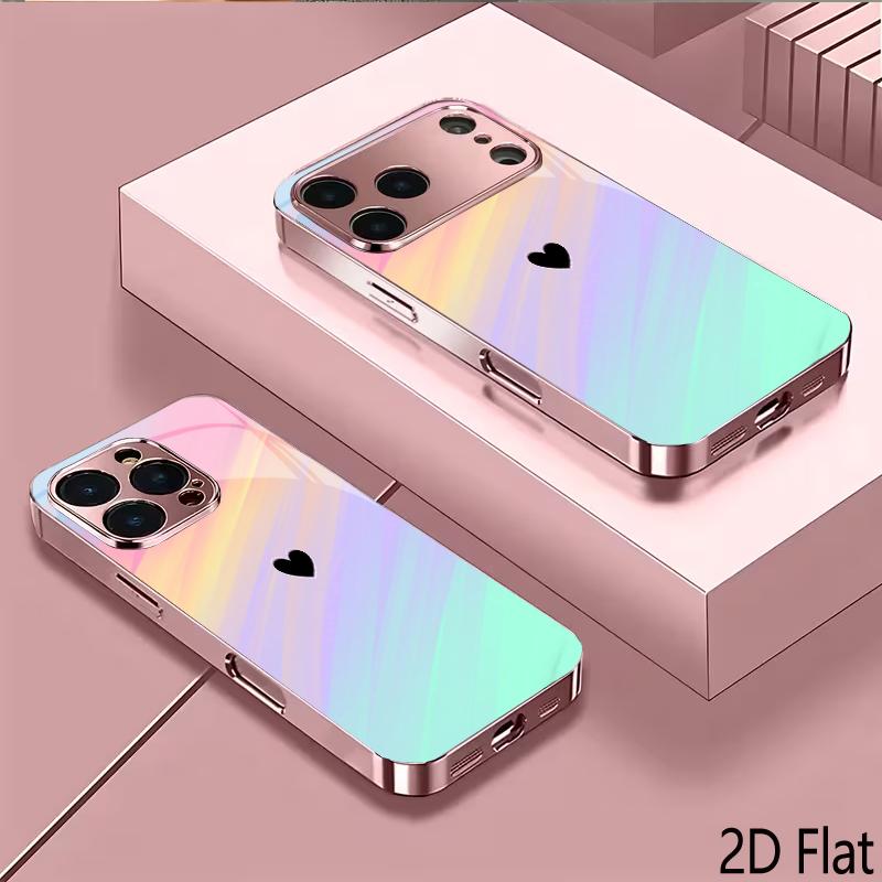 OwHeart 2DПлоская Для iPhone17 18 16 15 14 13 12 11 Pro Max XS XR 8 7Plus Чехол для телефона Ударопрочный Защитная задняя крышка