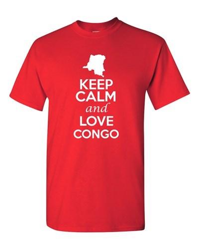 Keep Calm And Love Congo Country Nation Patriotic Novelty Adult T-Shirt Tee Unisex T-Shirt