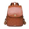 New Casual Women's Soft Leather Anti-theft Backpack Fashionable Retro Large Capacity Computer Backpack Student School Bag