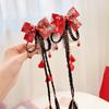 Flower Hanfu Headdress Baby Wig Hairpin New Year Headdress Child Hair Accessories Bow Hair Clip