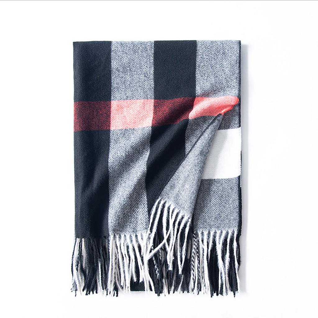 Women's Plaid Scarf Warm Thickening Trend Scarf Shawl Cape