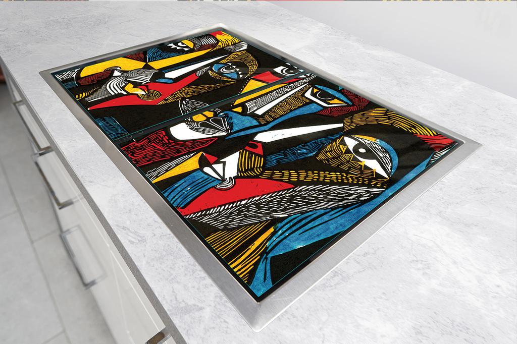 SZKLANA PŁYTA OCHRONNA NA KUCHENKĘ 90x52 POP ART.