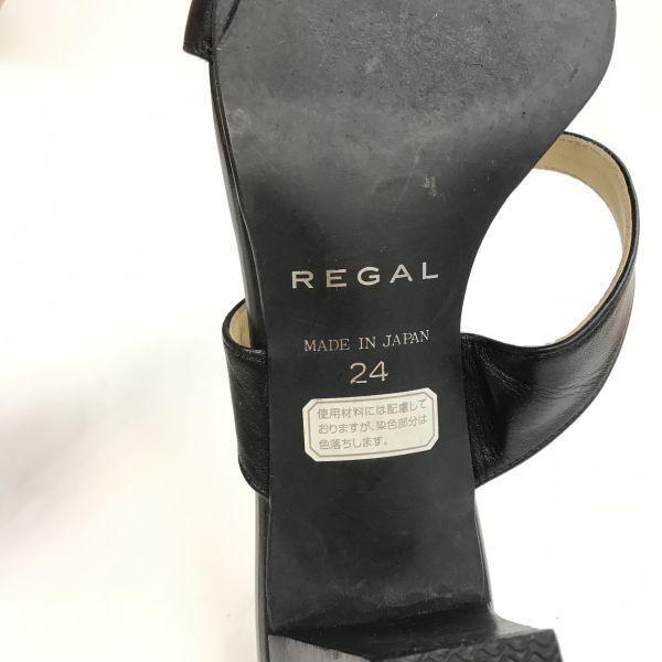 Made In Japan REGAL Mules Sandals 24.0 Black Women High Heels(USED)