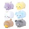 Set of 6 Mochi Fuwa Korokoro Life Plush Mascot Keychains, 11cm (Set B (Wolf, Chick, Seal, Elephant, Pilgrim, Bear))