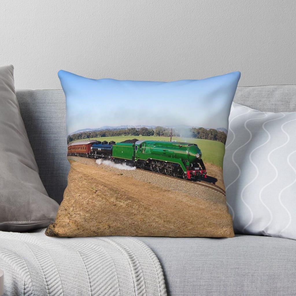 Riverina Steam Locomotive Square Pillowcase Polyester Linen Velvet Pattern Decorative Pillow Case Car Cushion Wholesale