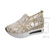Female Wedge Shoes Sequin Mesh Breathable Shoes Women Gold Silver Platform Sneakers Women Height Increasing Wedges Shoes Casual
