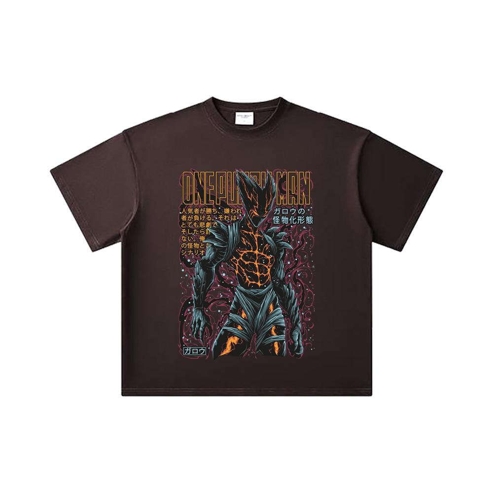 260 GSM Double Yarn 32 Count 100% Cotton One Punch Man V8 Garou Print Unisex Heavy Cotton T Shirt… More