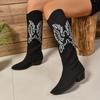 Women Boots Winter Large Size Vintage Knee High Cowgirls Western Boots Women Fashion Casual Outdoor Comfortable Shoes for Women