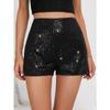 Women's Multi-coloured Fashion Beaded Spice Girls Shorts Elastic Waist Slim Stretch Sequin Pants Sexy Straight Shorts