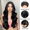 ALAN EATON Long Black Wavy Synthetic Wigs for Black Women Long Natural Wigs With Bangs Heat Resistant Daily Cosplay Fake Hair Wig