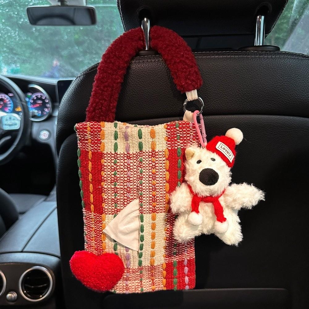 Love pattern Car Mounted Garbage Bin Cute Auto Seat Back Storage Bag Car Interior Accessories
