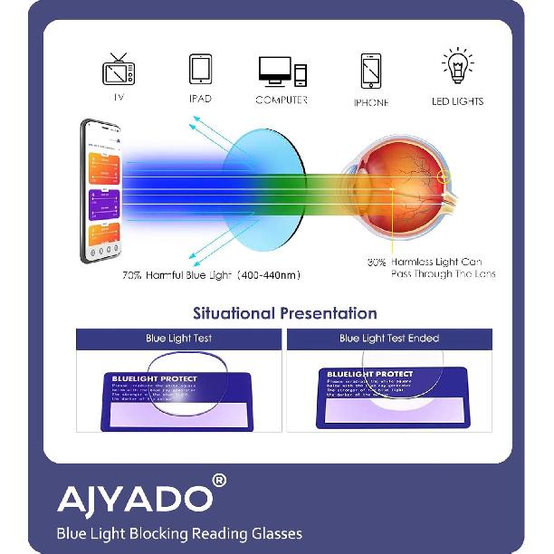 2 Pack Vintage Reading Glasses Round Durable Readers 99% Blue Light Blocking Half Frame Computer Women Men Cheaters