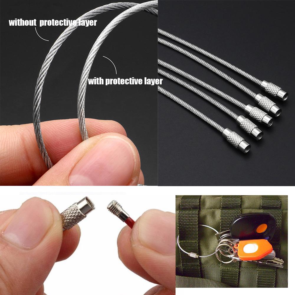 Кабельный трос, винт, наружные инструменты, проволочные брелки, карабин из нержавеющей стали, держатель для ключей EDC