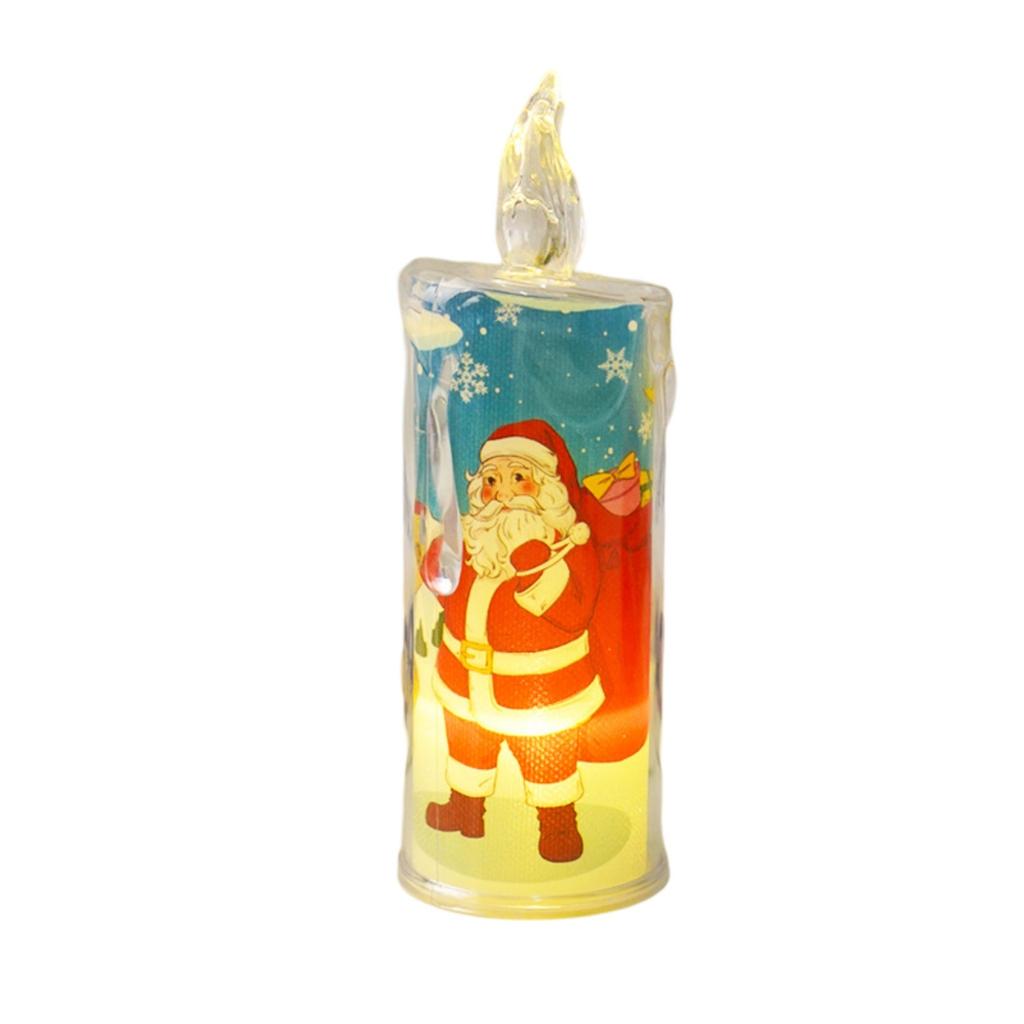 Рождественская свеча светодиодная электронная свеча атмосферное украшение со встроенным печатным свечным светильником праздничное украшение