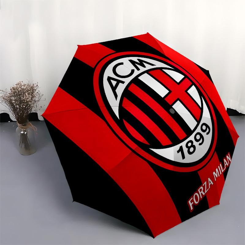 AC Milan, Forza Milan - Автоматическое Открытие и Закрытие, 8-реберная Конструкция, Портативный Зонт, Подходит для Мужчин и Женщин в Любое Время Года - Идеальный