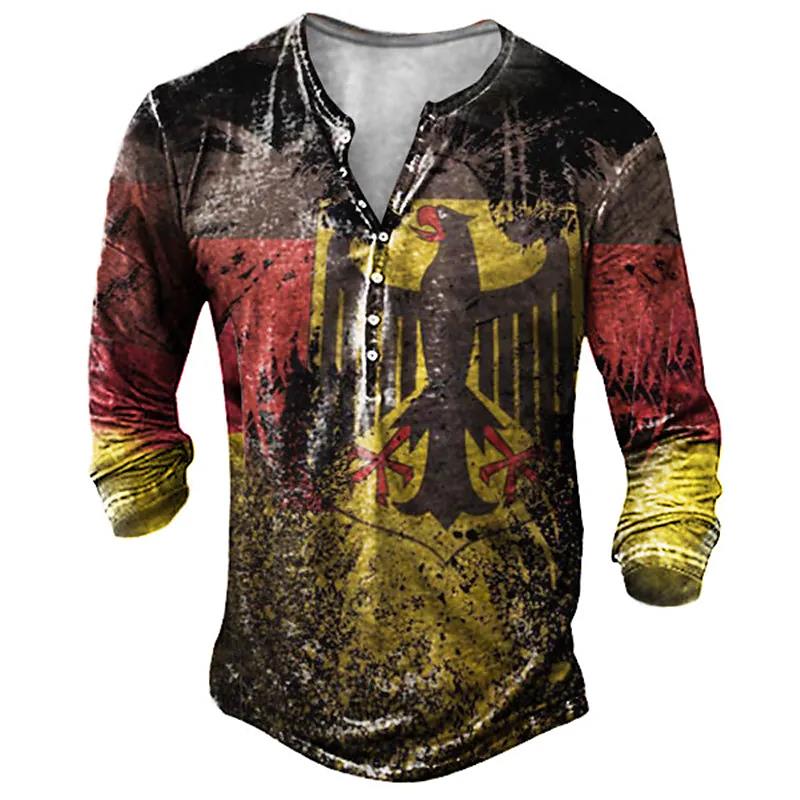 Имитация Rock Cotton Жесткая Винтажная Футболка 3D Байкерская Футболка с Длинным Рукавом Оверсайз Мотоциклетные Топы Футболка Мужская Панк Уличная Одежда