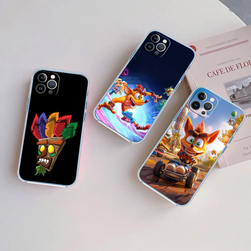 AQ31 Crash Bandicoot Soft Shell Transparent Phone Case for Motorola Moto G7 G8 G9 G84 G85 G73 G24 G15 Z2 Play Power Plus