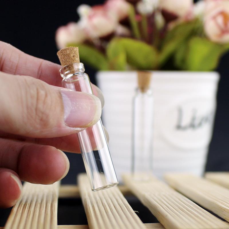 Adorable Mini Glass Wish Bottles with Cork Lids and Plastic Stoppers for DIY Projects
