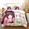 Anime Kawaii Girl NEKOPARA Bedding Set Single Twin Full Queen King Size Bed Set Adult Kid Bedroom Duvet Cover Sets Home Textiles