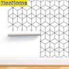 HaoHome Черно-белые геометрические обои Самоклеящиеся Шестиугольник Самоклеящаяся настенная бумага Рулон для подкладки ящиков для домашнего использования