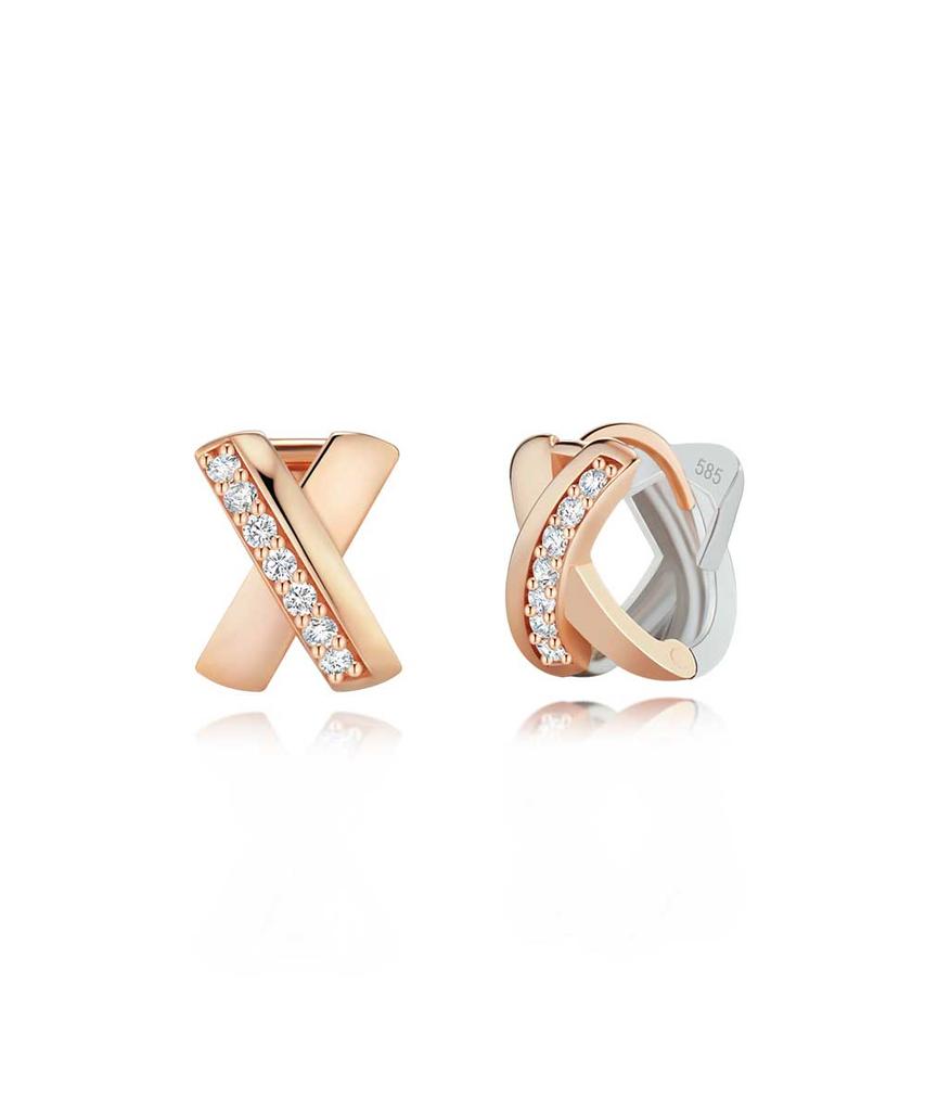 Roseedor Dual X One-Touch Earrings (Pg&Wg)_250100466