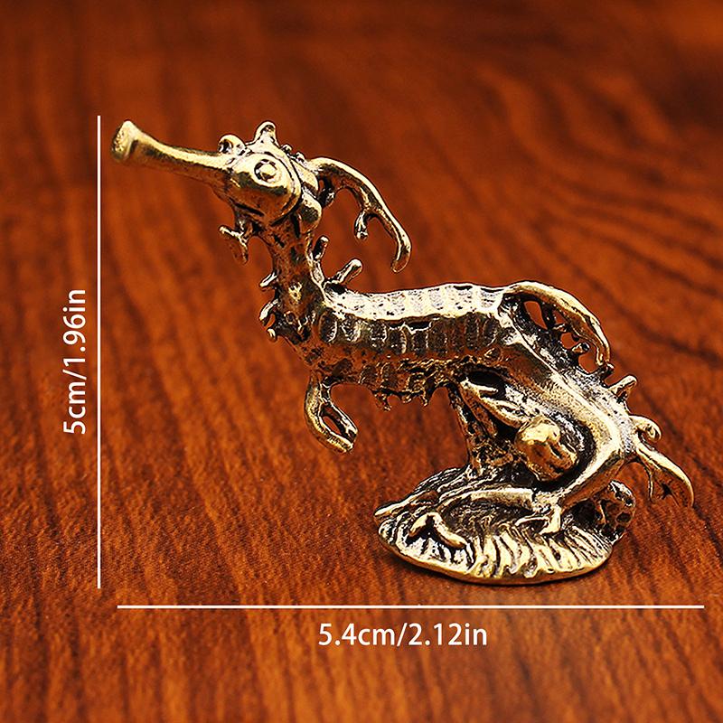 Латунная статуэтка морского конька, металлическая, настольная, украшенная ретро статуэткой глубоководного животного, поделки