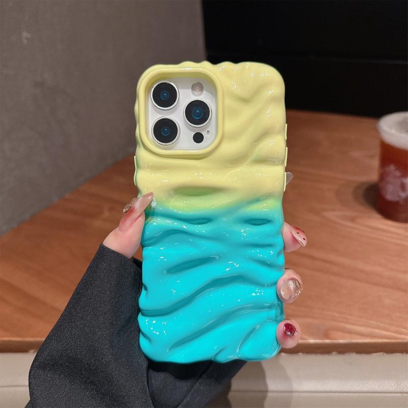 Чехол для телефона Color Block Зеленый Кремовая текстура с ремешком для iPhone 16 Pro Max/Apple 17/14/15