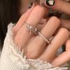 Кольцо Niche Design Bow Pearl Cross Double Ring женское легкое роскошное ретро элегантное индивидуальное кольцо