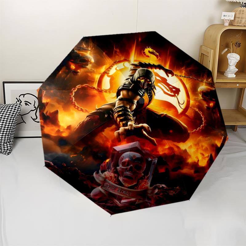 1pc M-mortal Kombat Umbrella, Sun Protection, And UV Shielding. It Has Eight Sturdy Ribs for Outdoor Use And Perfect As a Holiday Gift