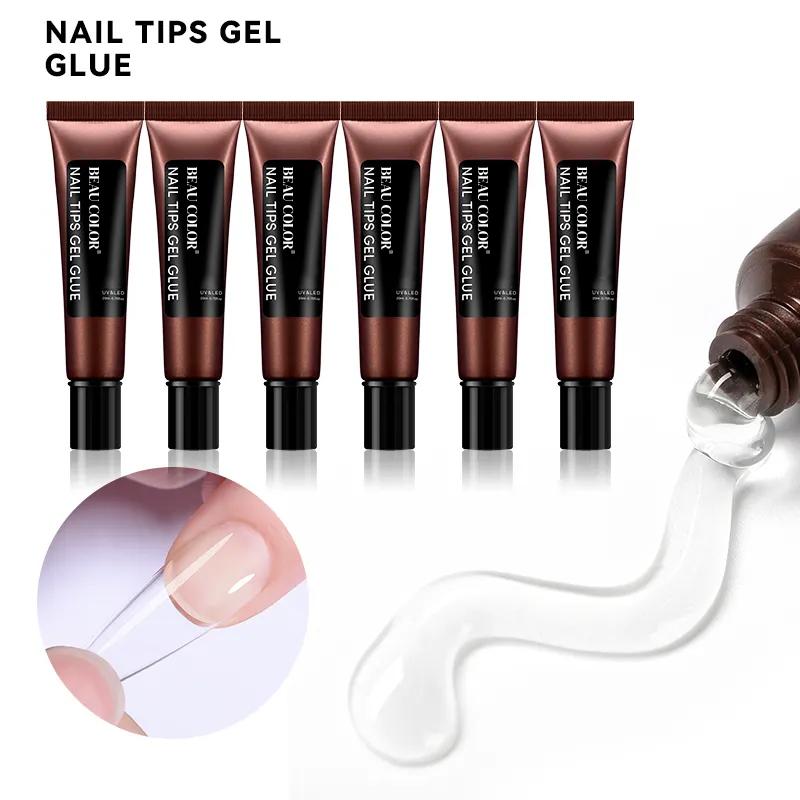 BEAU COLOR 20 г Клей-гель для типсов Гель для накладных ногтей Супер липкий клей LED/УФ-гель для салонного и домашнего маникюра
