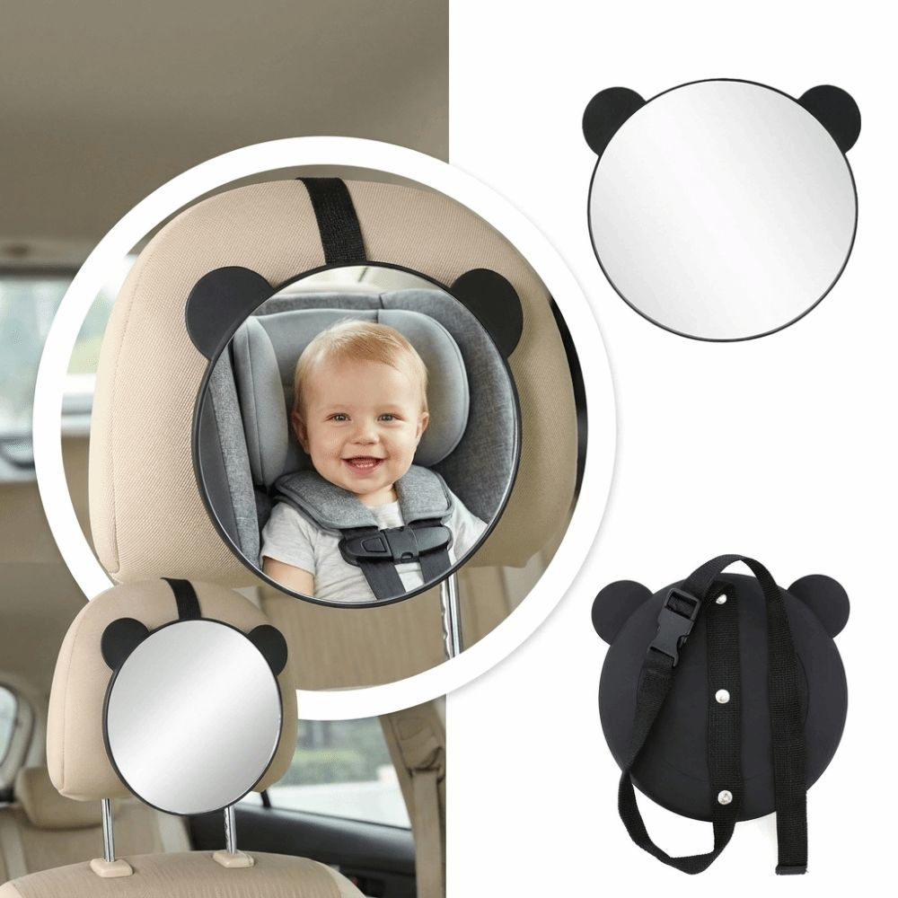 Bear Ear Baby Car Mirror Round Mirror Face Car Baby Observation Mirror Newborn Travel