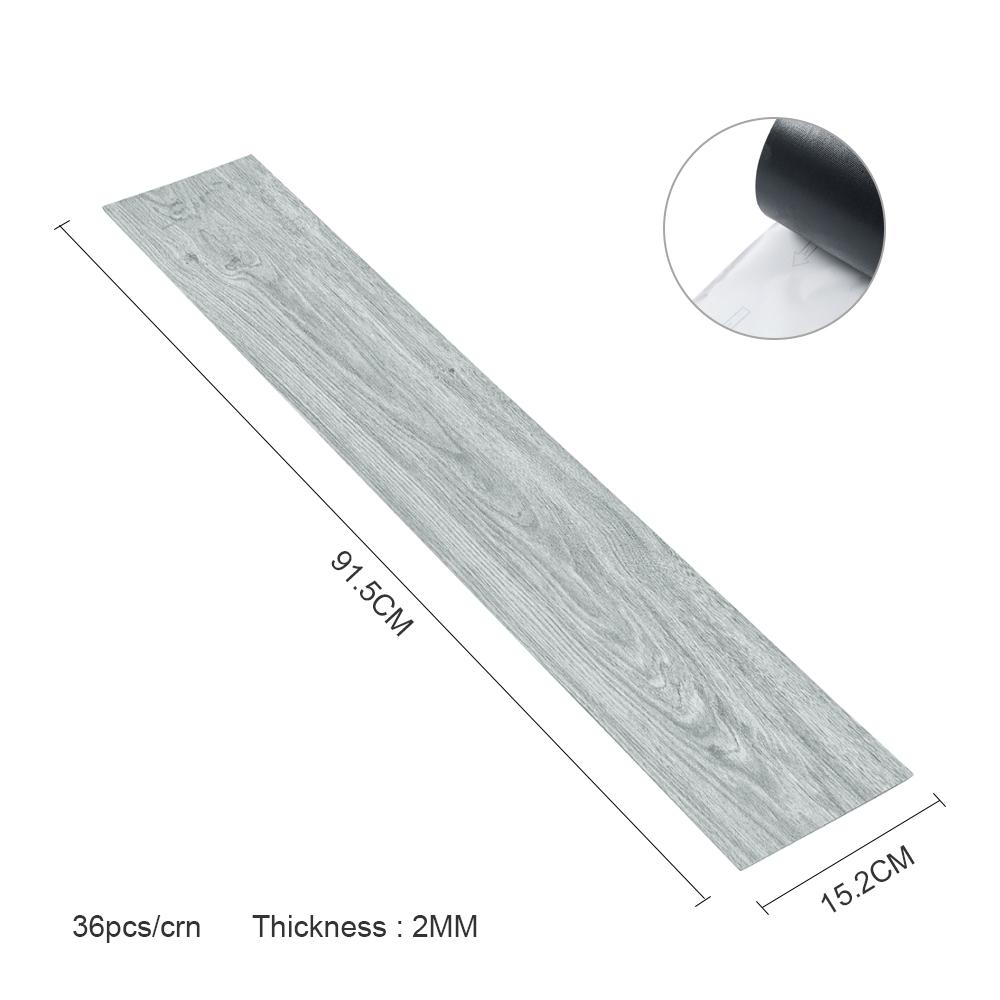 Wood-grain PVC self-adhesive flooring 5 sqm, 36 pieces per pack