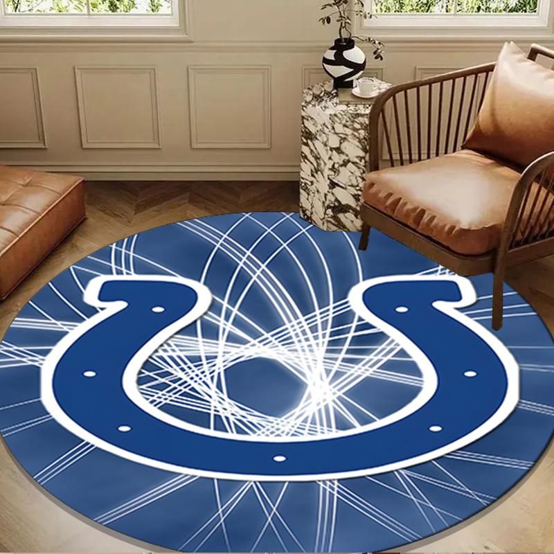Indianapolis Colts Logo Round mat, Anti-slip Circle Carpet Chair rug For livingroom,Bedroom, doormat home decor Gift Christmas Gifts