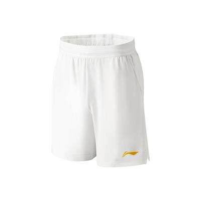 Li Ning Badminton Series однотонные удобные трикотажные спортивные шорты с буквенным узором унисекс белые шорты AAPU219-2